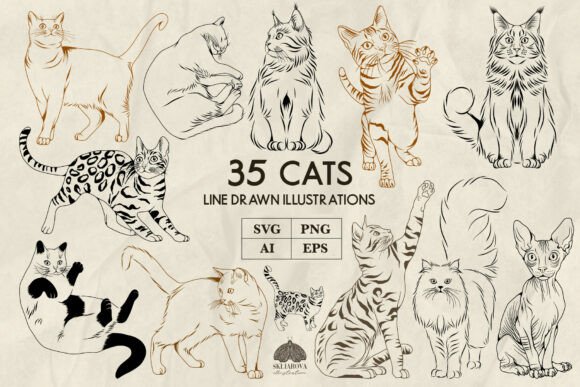 Download Cats Line Art Svg Png - Svg Collection