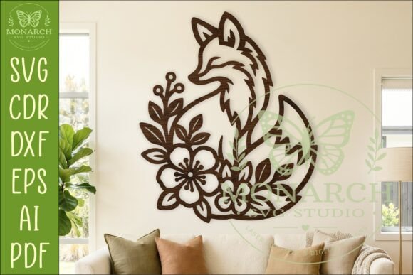 Download Floral Fox Wall Art SVG, Woodland Fox - Svg Collection