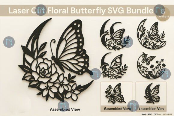 Download Laser Cut Floral Butterfly SVG Bundle - Svg Collection