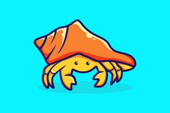 Download Cute Hermit Crab Cartoon Vector Icon - Hermit crab Collection