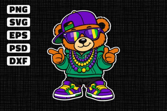 Download Mardi Gras Bear Mascot SVG - Svg Collection
