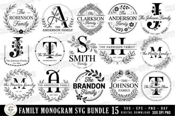 Download Family Monogram SVG Bundle - Svg Collection