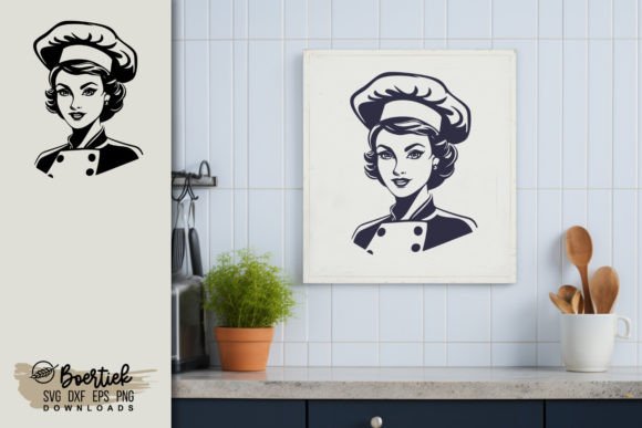 Download Retro Style Female Chef SVG File - Svg Collection
