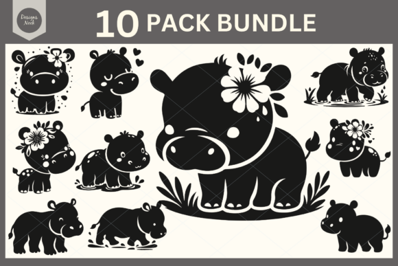 Download Baby Hippo SVG File Clipart Silhouette - Svg Collection