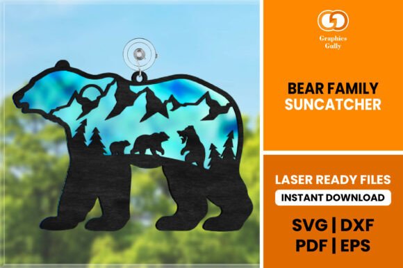 Download Bear Family Suncatcher SVG - Svg Collection