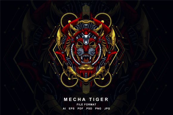 Download Mecha Tiger Illustration - Tiger illustration Collection