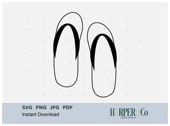Download Flip Flop Outline SVG PNG Cut EPS File - Svg Collection