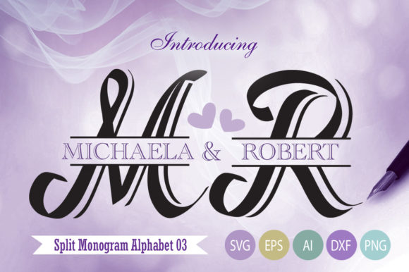 Download Calligraphic Split Monogram Svg Letters - Svg Collection