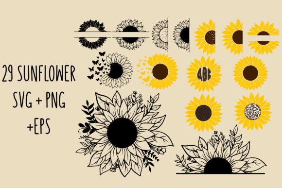 Download Sunflower SVG Bundle Outline Artwork - Svg Collection