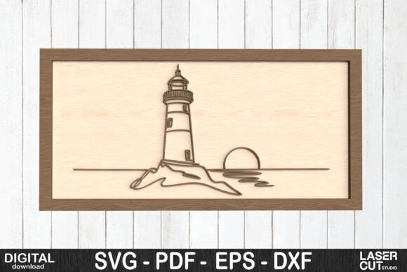 Download Lighthouse Sunset Line Art SVG - Svg Collection