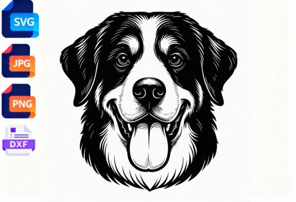 Download Bernese Mountain Dog Head SVG Design - Svg Collection