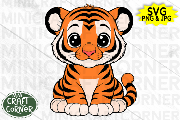Download Baby Tiger Sitting Layered Cut File - Tiger Collection