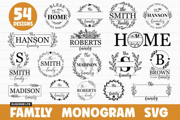 Download Family Name Monogram SVG Bundle - Svg Collection