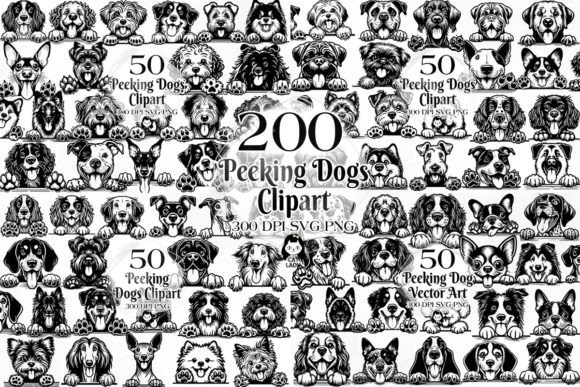 Download 200 Peeking Dogs Vector Art SVG PNG - Svg Collection
