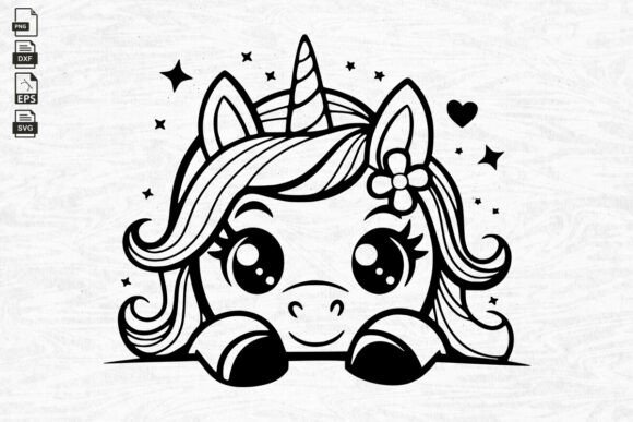 Download Peeking Cute Unicorn SVG, Unicorn Kawai - Svg Collection