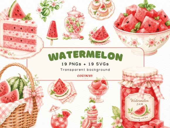 Download Watermelon Watercolor Cliparts, PNG SVG - Svg Collection