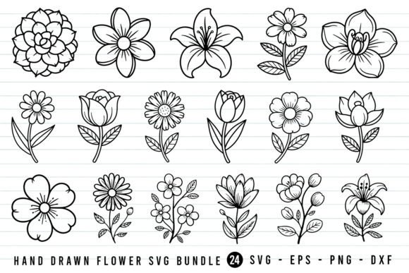 Download Hand Drawn Flower SVG Bundle - Svg Collection