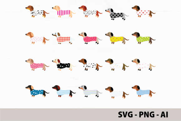Download Dachshunds Clipart, Colorful Weiner Dogs - Premium Bundle
