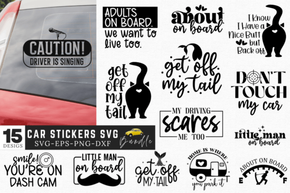 Download Car Stickers SVG Bundle,Funny Car Bundle - Svg Collection