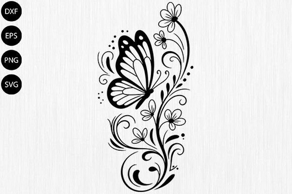 Download Butterfly with Floral SVG,Butterfly SVG - Svg Collection