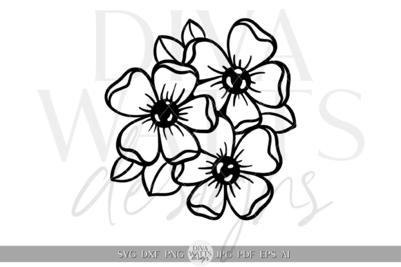 Download Flower Trio Silhouette Artwork SVG - Svg Collection