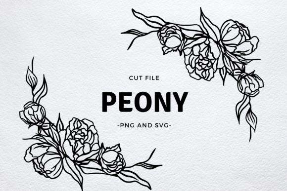 Download Peony Corner SVG for Cricut Cutting - Cricut cutting Collection