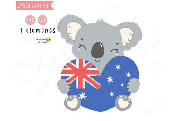 Download Australia Day Baby Koala with Heart Svg - Svg Collection