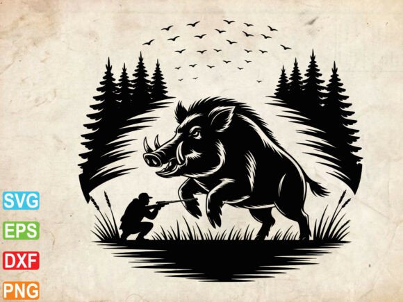 Download Wild Boar Hunter SVG, Boar Hunting Shirt - Svg Collection