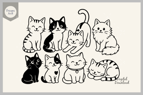 Download Cute Cat SVG Bundle, Cat Silhouette SVG - Svg Collection