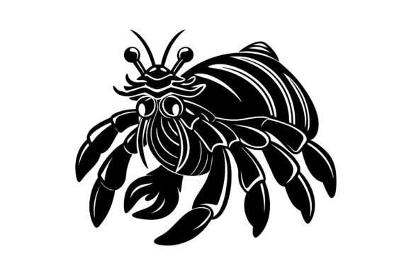 Download Cute Hermit Crab Silhouette Illustration - Hermit crab Collection