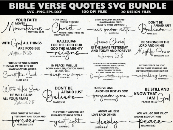 Download Bible Verse Quotes SVG Bundle, Christian - Svg Collection