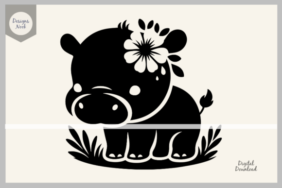 Download Baby Hippo SVG File Clipart Silhouette - Svg Collection