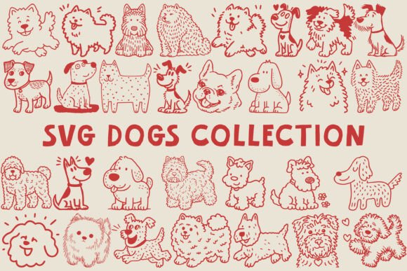 Download Cute Dog SVG Bundle – 30 SVG PNG Dogs - Svg Collection
