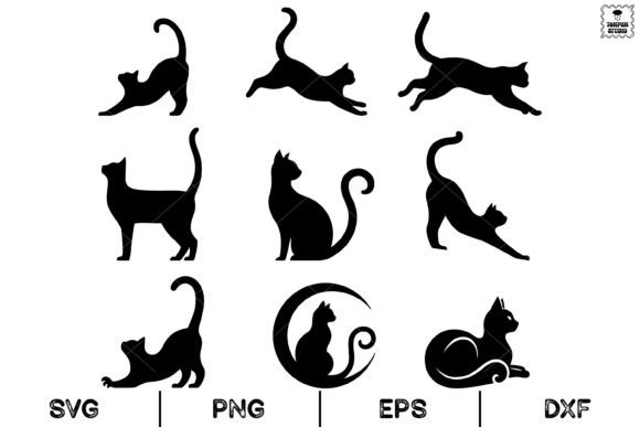 Download Cat Silhouette Set, Animal, Svg - Svg Collection