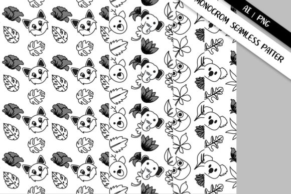 Download SEAMLESS PATTERN ANIMAL - HEAD MONOCROM - Monocrom Collection