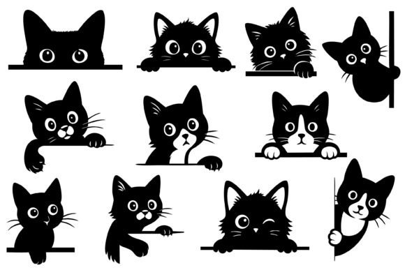 Download Peeking Cat Silhouette SVG Bundle - Svg Collection