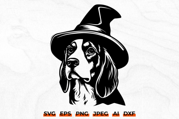 Download Halloween Beagle Dog in Witch Hat SVG - Svg Collection