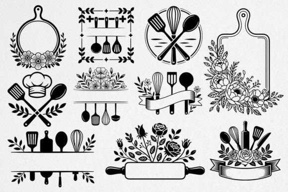 Download Kitchen Monogram SVG Bundle Cooking SVG - Svg Collection