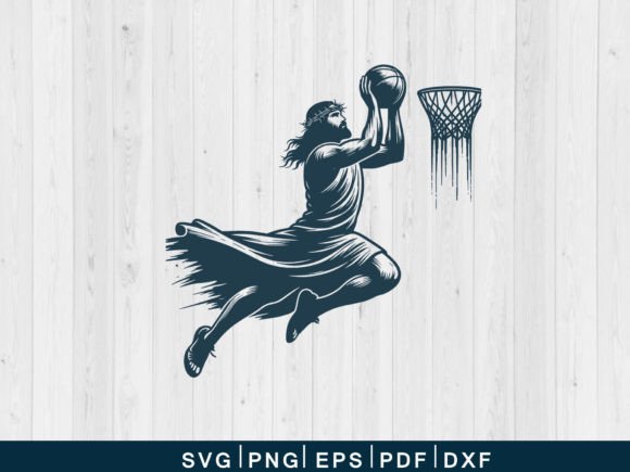 Download Jesus Playing Basketball Svg Vector File - Svg Collection