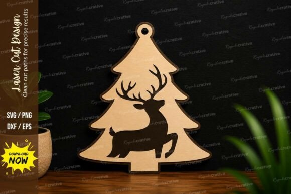 Download Deer Christmas Tree Laser Cut SVG Deer - Svg Collection