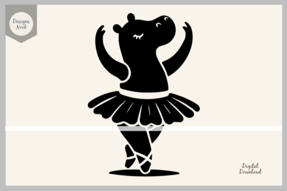 Download Ballerina Hippo SVG Clipart Silhouette - Svg Collection