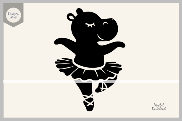 Download Ballerina Hippo SVG Clipart Silhouette - Svg Collection