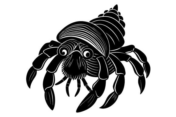 Download Cute Hermit Crab Silhouette Illustration - Hermit crab Collection