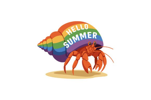 Download Hermit Crab with Rainbow Shell and Hello - Hermit crab Collection