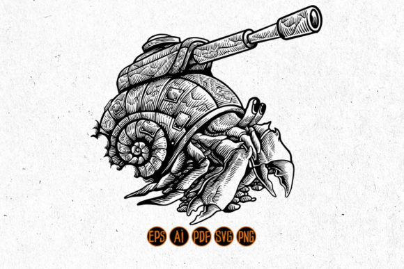 Download Handdrawn Hermit Crab Silhouette Clipart - Premium Resources