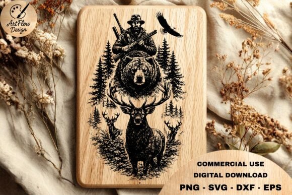 Download Hunter Wildlife Engraving SVG - Svg Collection